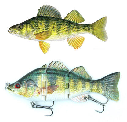 Yellow Perch Baitfish Swimbait Glidebait Realistic Fishing Lure for Bass Pike Muskie Musky